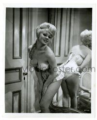 2d856 STEPHANIE HILL 8.25x10 still '60s sexy blonde actress barely dressed bending over by mirror!
