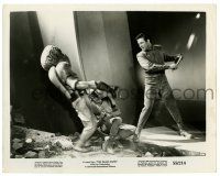 2d902 THIS ISLAND EARTH 8x10 still '55 great image of Jeff Morrow & Rex Reason fighting alien!