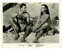 2d911 THUNDERBALL 8x10.25 still R71 Sean Connery as James Bond on beach with sexy Claudine Auger!