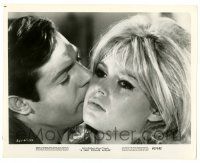 2d945 VERY PRIVATE AFFAIR 8x10.25 still '62 c/u of Mastroianni kissing crying Brigitte Bardot!