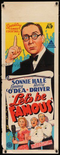 2e098 LET'S BE FAMOUS long Aust daybill '39 Sonnie Hale, Jimmy O'Dea, Betty Driver, musical art!