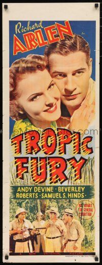 2e106 TROPIC FURY long Aust daybill '39 Richard Arlen & Andy Devine, sexy Lupita Tovar!
