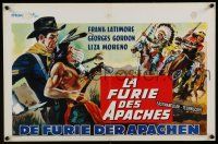 2e654 APACHE FURY Belgian '64 different art of soldier Frank Latimore fighting Native Americans!