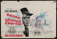 2e660 BONNE CHANCE, CHARLIE Belgian '62 Siry art of Eddie Constantine in title role!