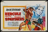 2e665 CHALLENGE OF THE GLADIATOR Belgian '65 cool art of Rock Stevens as Spartacus!
