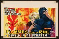 2e677 FLAME IN THE STREETS Belgian '61 John Mills, Sylvia Syms, interracial romance!