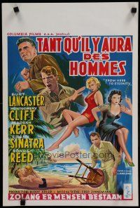 2e681 FROM HERE TO ETERNITY Belgian '53 art of Lancaster, Kerr, Sinatra, Donna Reed, Clift!