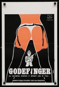 2e685 GODEFINGER Belgian '75 wacky art of near-naked girl & guy with limp gun by Spada!
