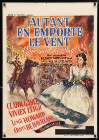 2e686 GONE WITH THE WIND Belgian R54 Clark Gable, Vivien Leigh as Scarlett, great different art!