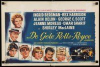 2e748 YELLOW ROLLS-ROYCE Belgian '64 Ingrid Bergman, Alain Delon, art of car & stars!