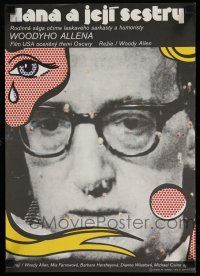 2e319 HANNAH & HER SISTERS Czech 11x16 '88 different Grygar art of director & star Woody Allen!