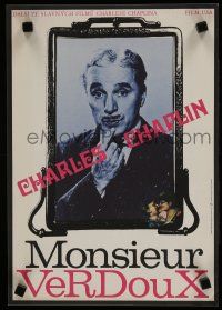 2e334 MONSIEUR VERDOUX Czech 11x16 '74 cool Grygar art of Charlie Chaplin as gentleman Bluebeard!