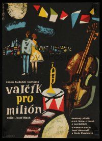 2e346 WALTZ FOR A MILLION Czech 11x16 '61 Valcik Pro Milion, Born art of couple & instruments!