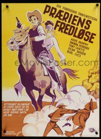 2e537 SIERRA Danish '50 cowboy Audie Murphy w/pretty Wanda Hendrix in western action, Burl Ives!