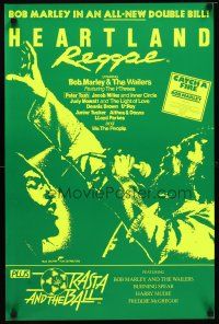2e082 HEARTLAND REGGAE/RASTA & THE BALL English double crown '80 artwork of Bob Marley!
