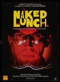 2e083 NAKED LUNCH English video poster '91 David Cronenberg, Peter Weller, William S. Burroughs!