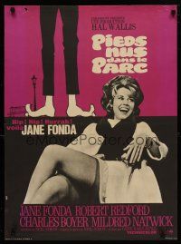 2e577 BAREFOOT IN THE PARK French 23x32 '67 art of Redford's feet & image sexy Jane Fonda!