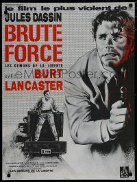 2e580 BRUTE FORCE French 23x32 R70s Jules Dassin, Roger Boumendil art of tough Burt Lancaster!