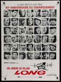 2e595 LONGEST DAY French 23x32 R84 Zanuck's WWII D-Day movie with 42 international stars pictured!