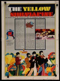 2e651 YELLOW SUBMARINE French 15x21 '68 psychedelic art of Beatles John, Paul, Ringo & George!