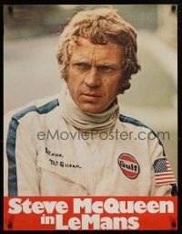 2e157 LE MANS German '71 close up of race car driver Steve McQueen in personalized uniform!