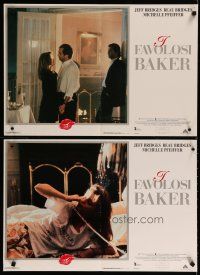 2e227 FABULOUS BAKER BOYS set of 4 Italian photobustas '90 Jeff & Beau Bridges, Michelle Pfeiffer!