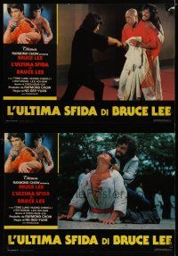 2e246 GAME OF DEATH II set of 8 Italian photobustas '82 Bruce Lee, See Yuen Ng's Si wang ta!