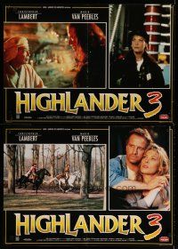 2e237 HIGHLANDER 3 set of 5 Italian photobustas '96 Christopher Lambert, Mario Van Peebles!