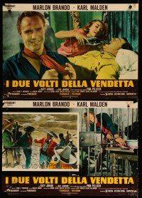 2e230 ONE EYED JACKS set of 4 Italian photobustas R70s image of star & director Marlon Brando!