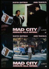 2e239 MAD CITY set of 6 Italian photobustas '98 John Travolta, Dustin Hoffman, Costa-Gavras!