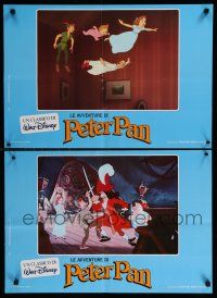 2e231 PETER PAN set of 4 Italian photobustas R90s Walt Disney animated cartoon fantasy classic!