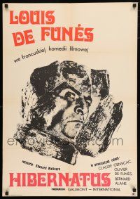 2e370 HIBERNATUS Polish 23x33 '69 Edouard Molinaro, Louis de Funes, wacky sci-fi comedy!