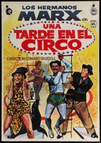 2e112 AT THE CIRCUS Spanish R74 different art of Marx Brothers Groucho, Chico & Harpo!