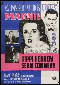 2e189 MARNIE Swedish '64 Sean Connery & Tippi Hedren in Hitchcock's suspenseful sex mystery!
