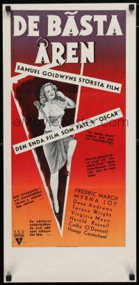 2e200 BEST YEARS OF OUR LIVES Swedish stolpe '47 directed by William Wyler, sexy Virginia Mayo!