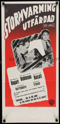 2e205 KEY LARGO Swedish stolpe '48 Bogart, Bacall, Edward G. Robinson, John Huston film noir!