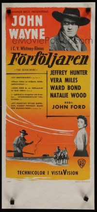 2e207 SEARCHERS Swedish stolpe '56 John Wayne & Natalie Wood in Monument Valley, John Ford classic