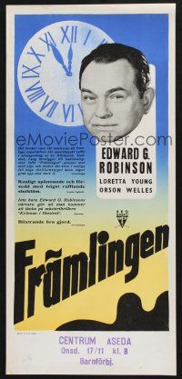 2e208 STRANGER Swedish stolpe '46 cool close up portrait image of Edward G. Robinson!
