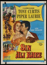 2e474 SON OF ALI BABA Yugoslavian 20x27 '52 Tony Curtis & Piper Laurie together again!