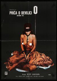 2e475 STORY OF O Yugoslavian 19x27 '75 Histoire d'O, image of topless chained Corinne Clery!