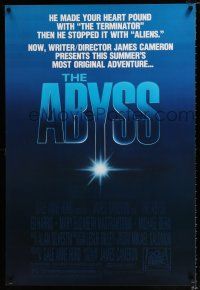 2f025 ABYSS 1sh '89 directed by James Cameron, Ed Harris, Mary Elizabeth Mastrantonio!