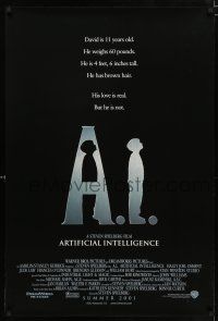 2f022 A.I. ARTIFICIAL INTELLIGENCE int'l advance DS 1sh '01 Spielberg, Haley Joel Osment, Jude Law!