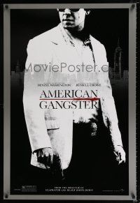 2f061 AMERICAN GANGSTER teaser 1sh '07 close-up of Russell Crowe, Ridley Scott directed!
