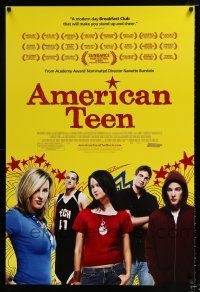 2f065 AMERICAN TEEN DS 1sh '08 Nanette Burstein, Hannah Bailey, Colin Clemens, high school!