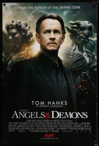 2f070 ANGELS & DEMONS int'l advance DS 1sh '09 Tom Hanks, Ewan McGregor, Dan Brown's novel!