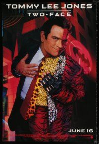 2f114 BATMAN FOREVER advance 1sh '95 image of Tommy Lee Jones as Two-Face!