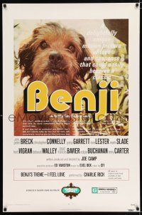 2f128 BENJI 1sh '74 Joe Camp, classic dog movie, wonderful image!