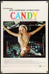 2f161 CANDY advance 1sh '68 super-sexy Ewa Aulin naked in aircraft cockpit!