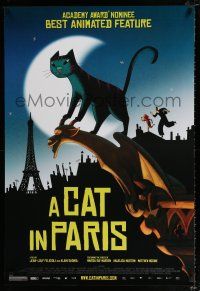2f167 CAT IN PARIS 1sh '10 Une vie de chat, cool art of feline & Eiffel Tower!