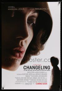 2f171 CHANGELING advance DS 1sh '08 extreme close-up of Angelina Jolie, Clint Eastwood directed!